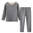 thumbnail image 3 of YOUYEDIAN Base Layer Foy Boys Warm 2 Piece Fleece Lined Thermal Underwear Set Fall Winter Long Sleeve Crewneck Tops Kids Comfy Soft Pants, 3 of 5