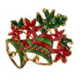 thumbnail image 1 of Pin de broche de campana de Navidad con decoración de flores para de de Navidad Hugo Campana Broche, 1 of 7