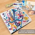 thumbnail image 4 of FORMRS 3 Ring Photo Album 4"x6" Self Adhesive Large Capacity PU Leather Cover, Musical Pattern, 4 of 8
