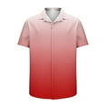 thumbnail image 5 of Fnooota Men's Colored Short Sleeve Shirts, Casual Relaxed Fit Summer Gradient Print Button Down Shirts Watermelon Red Size XL, 5 of 5