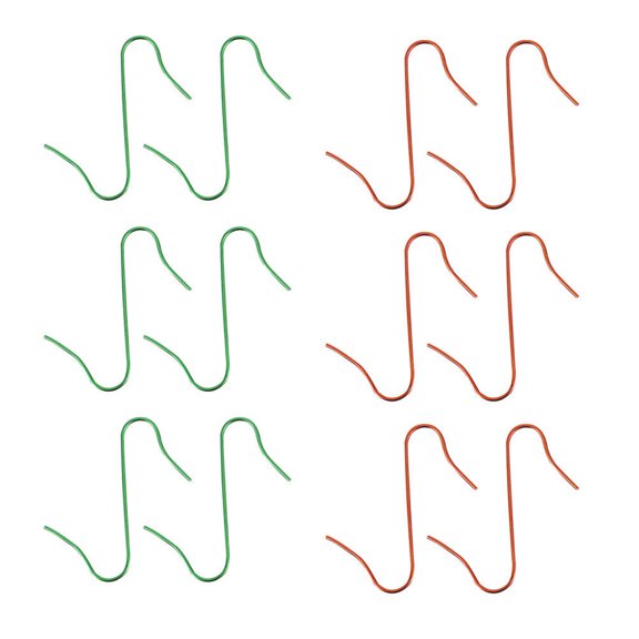 FOLOYORI 100Pcs Christmas Wreath Hooks Metal Hangers Green Red Simple Design For Home Decor