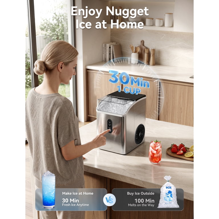 Goosiay Stainless Steel Nugget Ice Maker, 33 lbs Per Day photo 6