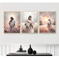 thumbnail image 3 of Christian Jesus Canvas WallPastel Pink White Gold Embracing Child Holding Lamb Walking Faith Scenes Paintings Posters Prints Wall Decor Pictures for Bedroom Living Room Prayer Room Decoration, 3 of 6