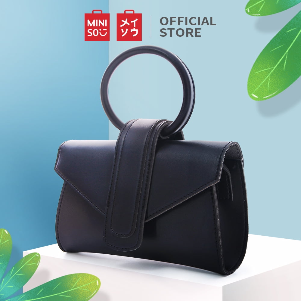 MINISO Grand Circle Simple Style Women's Clutch Bag Envelope Crossbody Bag  for Women 18.5x5x13cm Black 