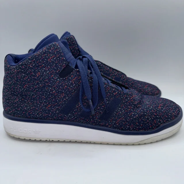 Adi - das Mens Veritas Mid Weave Shoes Size 9.5 Dark Blue Speckled Casual Athletic