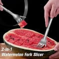thumbnail image 2 of Watermelon Slicer Fork Stainless Steel Cutter - Kids Fascinated Melon Cuber Cutting Tool - Carving and Cutting Utility Knife for Home Fruit Party - Co, 2 of 4