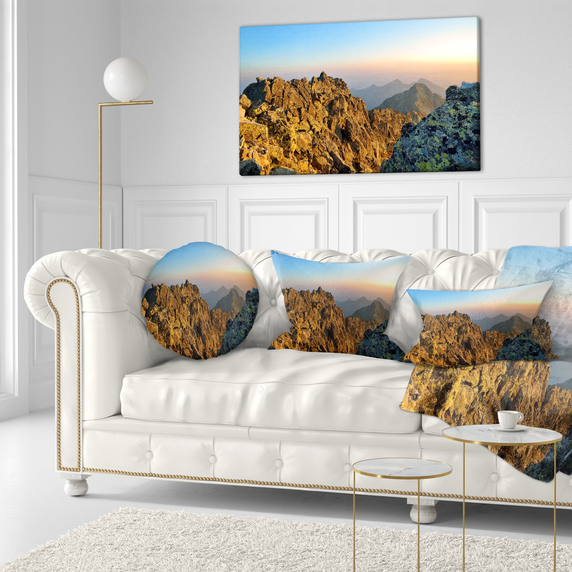Designart View from Baranie Rohy Peak - Landscape Photo Throw Pillow - 12x20