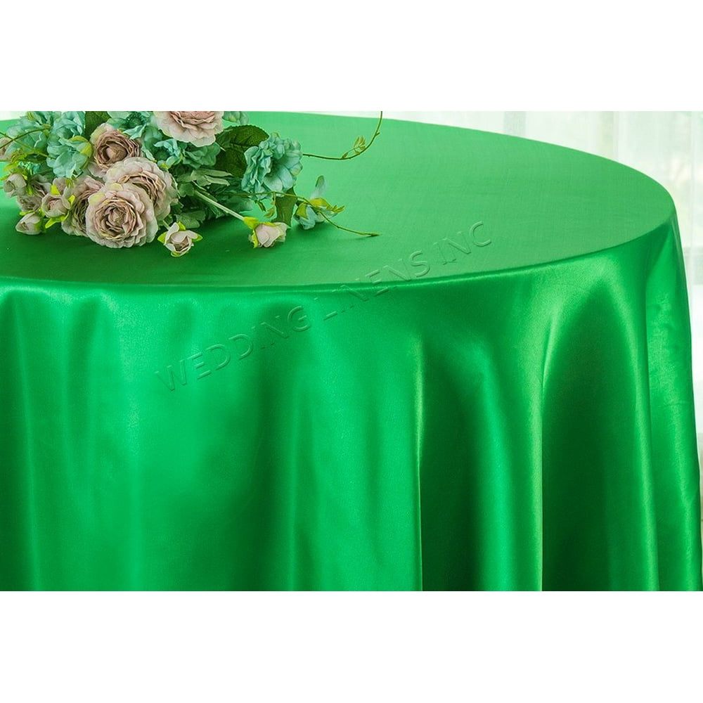 Wedding Linens Inc. 120" Round Satin Tablecloth Satin Table Cover
