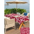 thumbnail image 5 of Outdoor Tablecloth with Umbrella Hole for Patio/Picnic/Party/Camping, Red Geometric Waterproof Table Cloth Rectangle Table Cover Washable, Abstract Stripes Modern Minimalist (52"x 70"), 5 of 8
