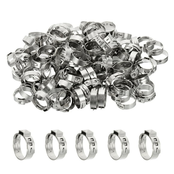 1 Inch PEX Crimp Rings Single Ear Hose Clamps for PEX Tubing 120 Pack
