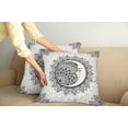 thumbnail image 3 of Ambesonne Mandala Throw Pillow Cover 2 Pack, Moon Stars Bohemian Pattern, 16", White Beige and Black, 3 of 6
