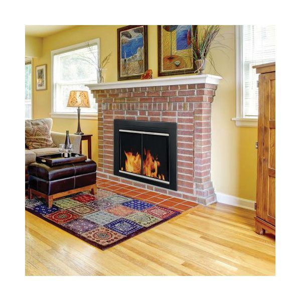Copperfield Sunlight Nickel Pleasant Hearth Alsip Glass Door Small Com Copperfield Sunlight Nickel Pleasant, Pleasant Hearth Alsip Sunlight Nickel Fireplace Glass Doors Small