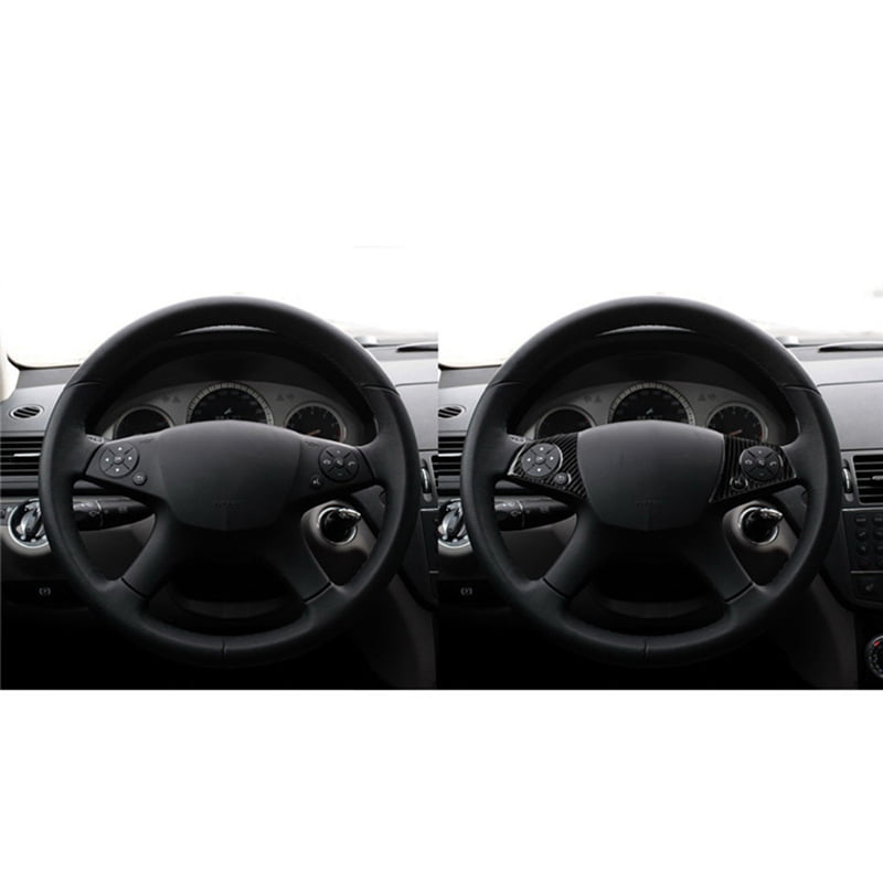 Carbon Fiber Car Steering Wheel Button Trim For Mercedes-Benz C Class W204 07-10 
