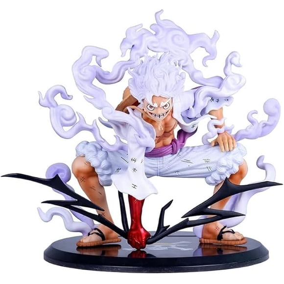Figurine Articulée Luffy Gear 5 Figurine Luffy Statue d'Anime Collection Modèle Jouet Cadeau Jouet Créatif Dessin Animé pour Garçons et Filles