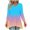 Womens Clothing Sky Blue, variant on Womens Fall Tunic Tops, 3/4 Sleeve Shirts for Women Fashion Loose Fit Ombre Tie Dye V Neck T Shirts Dressy Blouses S-2XL