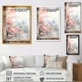 thumbnail image 4 of Designart "Vintage Japanese Panorama with Pink Florals I" Landscapes Framed Wall Art - Traditional Pink Japan Entryway Framed Wall Art, 4 of 6