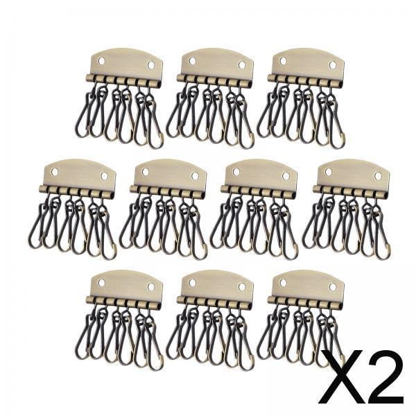 2 Llaveros, 6 Ganchos, Clip de Mosquetón, Organizador Compacto para Llaves, Accesorios Hechos a Mano para Bricolaje, Regalo de Navidad Hecho a Mano 2 piezas