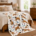 thumbnail image 6 of Playful Boxer Dogs With Toys And Pawprints, Cozy Flannel Blanket with Playful Pet Illustration Print, Housewarming Gift for Boxer Dog Play Enthusiasts, Home Decor for Bedroom and Living Room, 6 of 7
