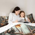 thumbnail image 4 of Castle Fairy Teens Whitetail Deer Twin Comforter Sets 2pcs,Misty Autumn Forest Bird Bedding Set,Brown Orange Gray,Reversible,1 Comforter and 1 Pillowcase, 4 of 6