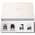 thumbnail image 1 of Mini álbum de fotos de tapa dura de cuero vegano de 3 pulgadas con espacio para escribir 52 bolsillos compatible con Fujifilm Instax Mini 11 9 8 7s 90 70 Mini álbum de fotos de boda (crema), 1 of 7