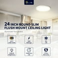thumbnail image 3 of Led Flush Mount Ceiling Light, 24 Inch kitchen light fixtures,5 Color Temperatures Adjustable(2700K/3000K/3500K/4000K/5000K), 3360LM Round 0.94 Inch Thickness, 3 of 8