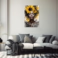 thumbnail image 2 of ZHONGYUTONG African American Wall Art Black Girl Canvas Yellow Sunflower and Black Woman Painting Picture for Bedroom Decor Framed (20.00" x 30.00"), 2 of 5