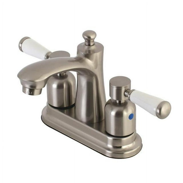 Kingston Brass FB7628DPL Robinet de Lavabo Paris Centerset 4 Po, Nickel Brossé