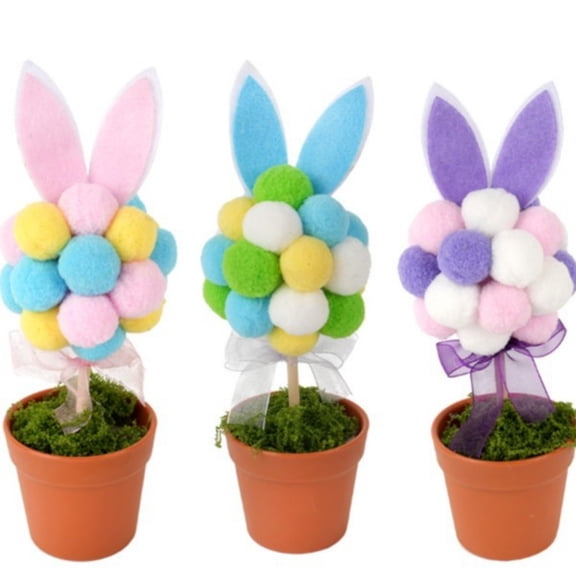 Easter Bunny Mini Planter, Easter Flower Pot Decor, Bunny Decorations for Home, Table Centerpiece with Plush Bunny Ear, Easter Basket Stuffers for Indoor or Outdoor Decor, Spring Easter Decorations