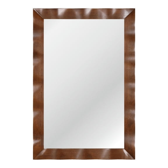 YYAo Wall Mounted Mirror, Wall Mirror,41.5 x 28 inches Farmhouse Wall Mirror with Solid Wood Frame-Brown
