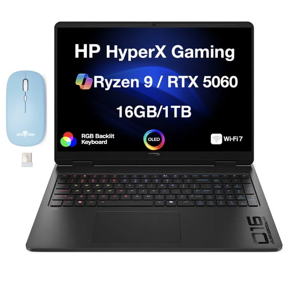 HP OMEN HyperX 16in OLED WQXGA Laptop Ryzen 9 8940HX RTX 5060 16GB 1TB SSD Win11 Pro w/DKZ Mouse