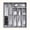 Gray, variant on Norcho Silverware Drawer Organizer Tray, Plastic Cutlery and Utensil Holder Divider for Spoons, Forks, Knives and Tableware, 5 Slots, 9.1 x 12.6 Inch, Black