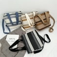 thumbnail image 6 of Fashionable and simple striped canvas bag ladies shoulder bag large capacity messenger bag, 6 of 6