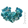 thumbnail image 4 of Handmade Teal Blue Mother of Pearl and Crystal Cuff, 4 of 5