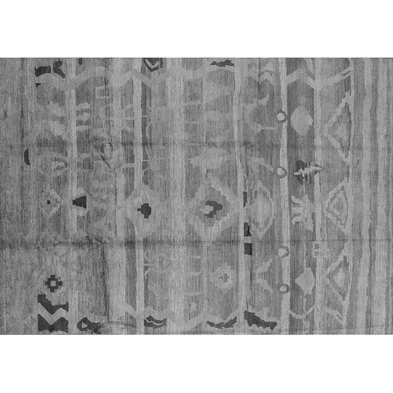 Ahgly Company Indoor Rectangle Oriental Gray Industrial Area Rugs, 7' x 9'
