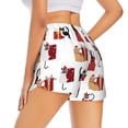 thumbnail image 3 of Xecao's Cute Cat And Christmas Gift for a double-layer running short for women, perfect for gym, tennis, and more, featuring a convenient pocket., 3 of 9