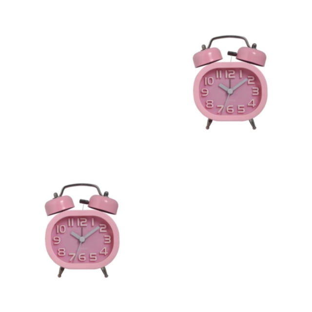Reloj despertador Injueey sin garrapatas para dormitorio espejo de cristal campana redonda doble