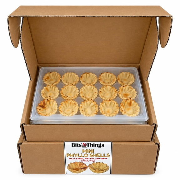 Mini Phyllo Shells 45 Count - Fully Baked Fillo Dough Pastry Cups - Appetizers, Desserts & Hors d'Oeuvres - Bits N Things