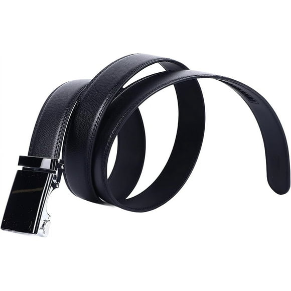 FYBTO Black Cow Leather Belt with Automatic Buckle,Handmade Mens Belts, Fashionable, Waistline, Utility for Work Business-0628