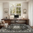 thumbnail image 6 of 8x10 Area Rugs for Living Room: Washable Rug Soft Vintage Boho Medallion Carpet Indoor Non-Slip Stain Resistant Large Carpets for Bedroom Dining Room Farmhouse Nursery Home Office Black Gold, 6 of 18