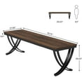 thumbnail image 2 of Tribesigns 78 Inch 2 Person Computer Desk, Double Workstation Desk with Curved Metal Legs, Rustic Brown Long Office Table for Home or Business Use, 2 of 5