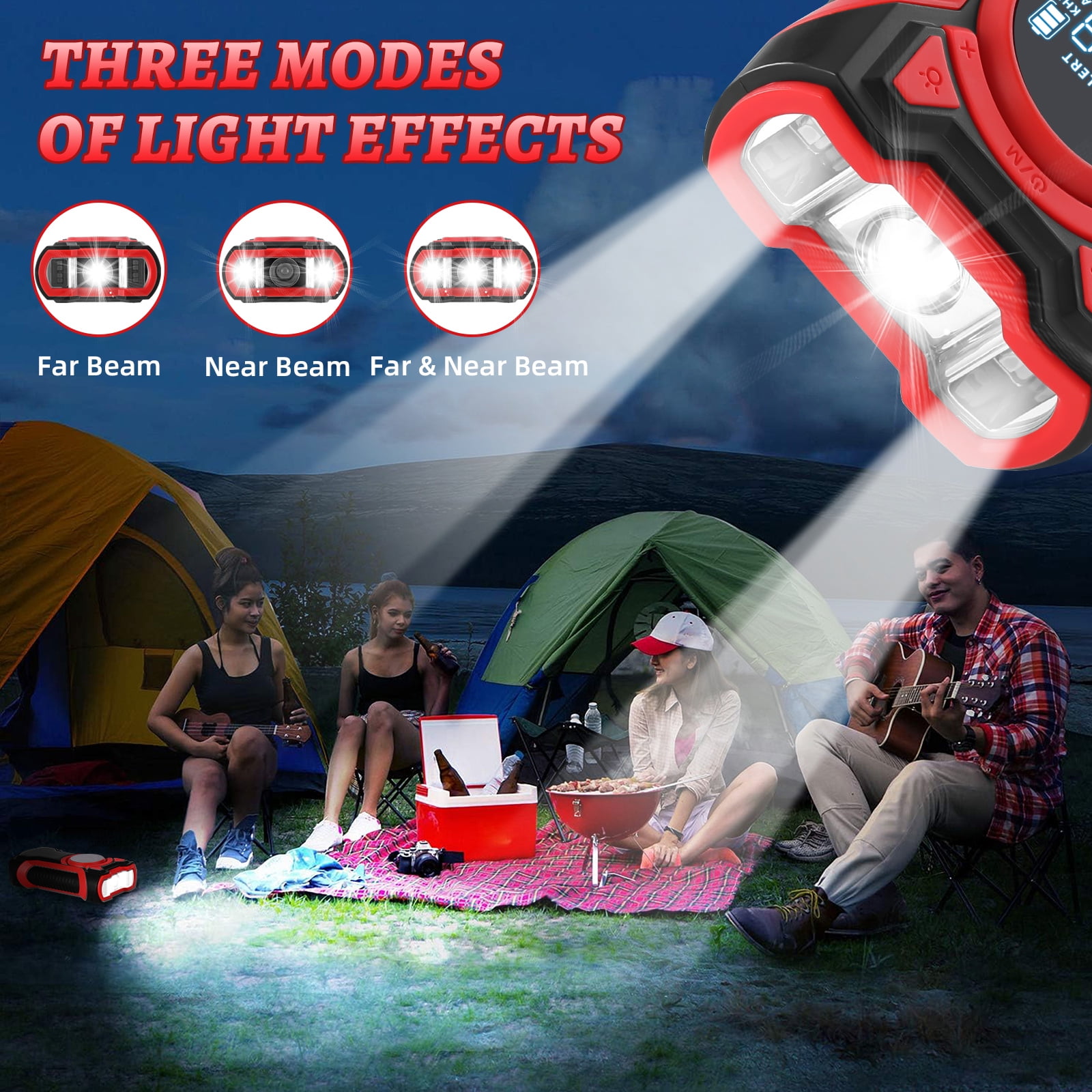 GEAK NOAA Weather Radio Solar Hand Crank Emergency Radio with Power Bank/SOS Alarm/Bluetooth Speaker/Flashlight for Home & Outdoor Hiking Camping Emergencies