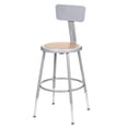thumbnail image 2 of Hampden Furnishings Flynn 19-27" Adjustable Masonite/Steel Stool with Backrest, Grey, 2 PK, 2 of 9