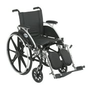 Angle View: Drive Medical Viper Wheelchair with Flip Back Removable Arms, Desk Arms, Elevating Leg Rests, 14" Seat