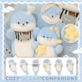 thumbnail image 5 of Cozy Ocean Companions Seal Plush Toy, Soft Cuddly Spotted Seal Stuffed Animal with Hat for Home Decor and Sleeping, Cute Sea Animal Doll 27.56-inch, 5 of 5