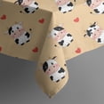 thumbnail image 5 of Beige Cow Heart Pattern Square Tablecloth,Waterproof Square Table Cover,Wipeable Spillproof Washable Table Cover for Home Kitchen Party Decor 42"X42"(107x107cm), 5 of 6