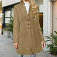 thumbnail image 2 of Long Winter Trench Coat Overcoat For Ladies With Slim Fit Design Color: Khaki Size: XXL, 2 of 7