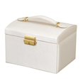 thumbnail image 3 of Womens Jewelry Box Storage Box Leather Jewelry Storage Box With Lock Three-layer Jewelry Box, 3 of 8