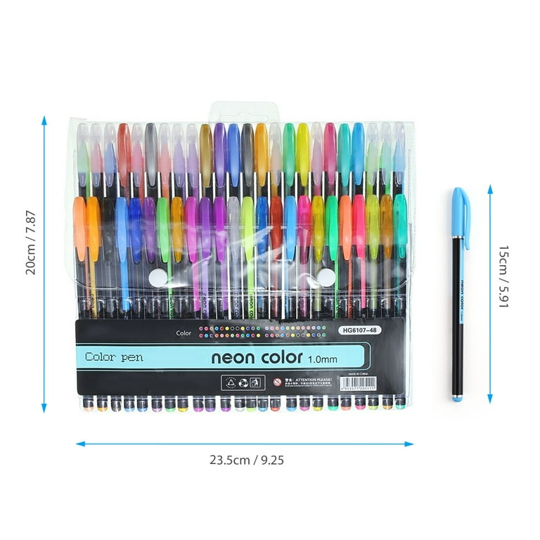 Gel Pens Set, 1.0 mm Tip Sizes, Fine Point, Assorted Colors, 48 Count 