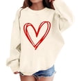 thumbnail image 2 of YunPes Girls Heart Graphic Sweatshirts Casual Oversized Fleece Pullover Tops Kids Fall Winter Long Sleeve School Cute Y2k Outfits, 2 of 6