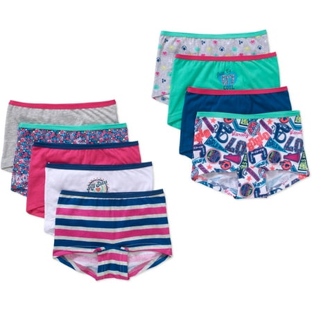 - Girls' Cotton Boyshort Panty 9 Pack